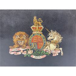 Balaschoff & Herbillon: L'Armee Allemande Sous L'Empereur Guillaume II. 1890 Paris. Forty-five laid-in chromolithograph plates together with numerous text illustrations. Oblong folio. Full moroccan leather and gilt binding with painted English Royal Crest to front cover and a.e.g.