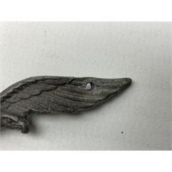 Five WW2 German peaked cap badges, four with double-pinned backs