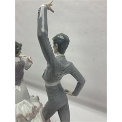 Lladro figure group, A Passionate Dance, modeled as a pair of Spanish dancers, no 6387, with original box, H43cm