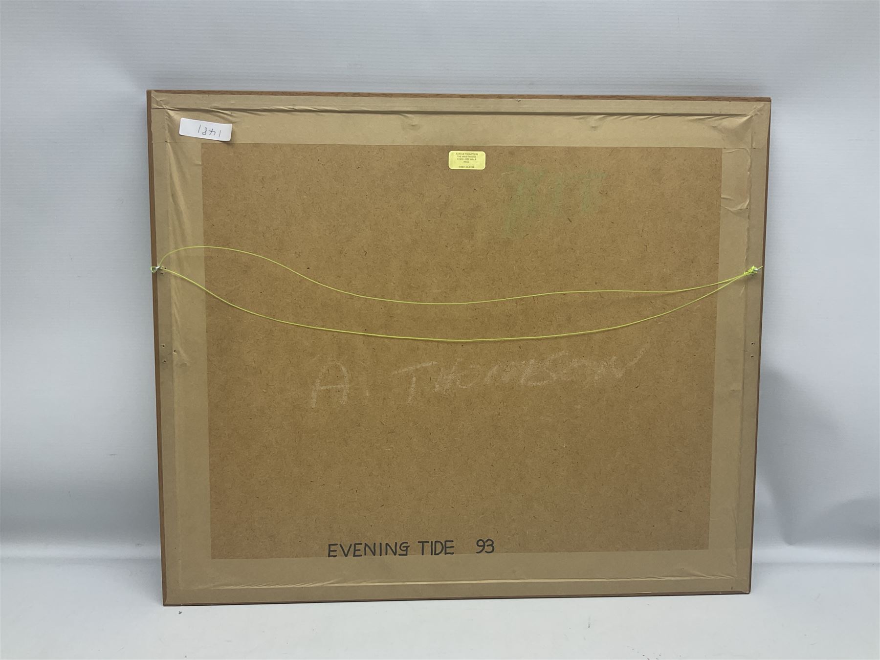 Adrian Thompson (British 1960-): 'Evening Tide' Steam Trawlers in the Humber, watercolour signed, titled and dated '93 verso with artist's address label 34cm x 46cm  