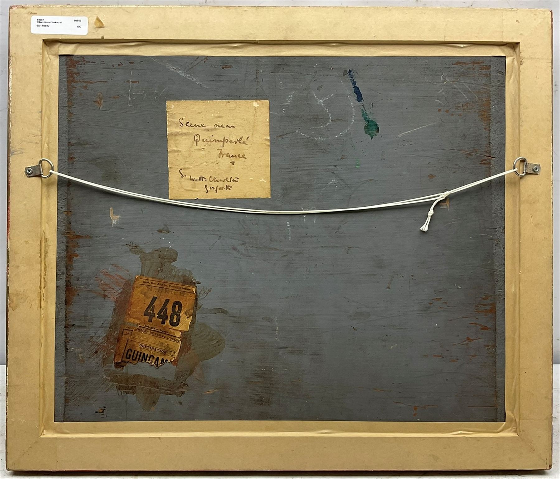 William Henry Charlton (Newcastle 1846-1918): 'Scene near Quimperlé - France', oil on board signed, titled on label with artist's Gosforth address verso 36cm x 44cm