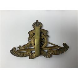 Twelve cap badges including Royal Artillery, 3rd RGA Middlesex Volunteers, Hon. Artillery Company, West Riding and Waraickshire Royal Horse Artillery, Royal Engineers and Army Service Corps (12)