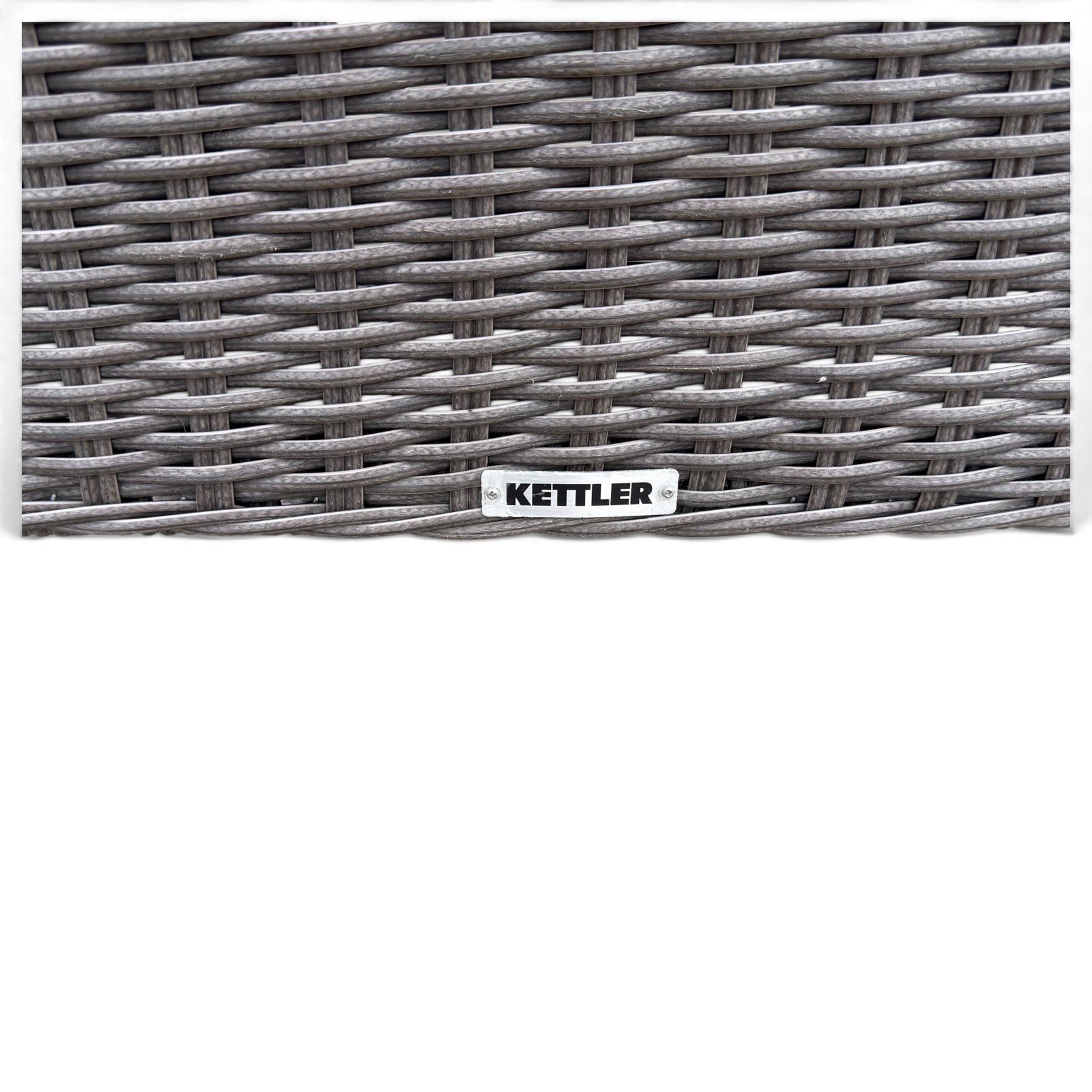 Kettler - Palma rattan garden reclining lounger chair, of high-back and square form with reclining and extending foot-rest function, with loose seat cushions and protective cover