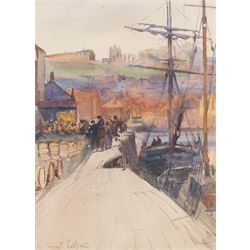 Frank Saltfleet (British 1860-1937): 'Dockyard Whitby', watercolour signed, titled on the ...