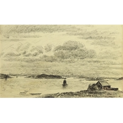  Charles Tcherniawsky (Russian 1900-1976): 'La Trinite-sur-Mer Brittany', pen ink and charcoal signed, titled verso on gallery label 30cm x 49cm Provenance: with Gallery 2, Ealing, label verso  DDS - Artist's resale rights may apply to this lot  