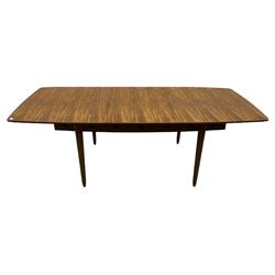 Frank Whitton for Gordon Russell - mid-20th century oval extending dining table with leaf, and five chairs