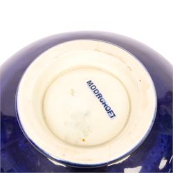 Two Moorcroft Amemnoe pattern bowls, together with a Anna Lily pattern dish, largest bowl D13cm