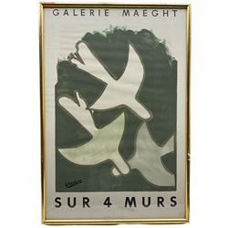 After Georges Braque (French 1912-1963): 'Sur 4 Murs' (on 4 walls), colour lithograph poster pub. Maeght Galerie Paris 1959, 70cm x 47cm