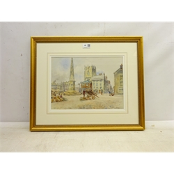  James Ulric Walmsley (British 1860-1954): Richmond Market Square, watercolour signed and dated 1914, 25cm x 35cm  DDS - Artist's resale rights may apply to this lot   