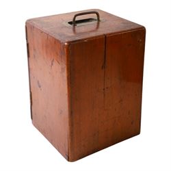 Late 19th/early 20th century Negretti and Zambra London brass microscope, with lenses, in mahogany travel case, together with a small brass field microscope and a set of prepared specimen slides