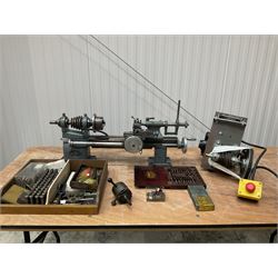 WM precision lathe with Thompson Houston electric motor together with Alfred Herbert die head and bits - THIS LOT IS TO BE COLLECTED BY APPOINTMENT FROM DUGGLEBY STORAGE, GREAT HILL, EASTFIELD, SCARBOROUGH, YO11 3TX