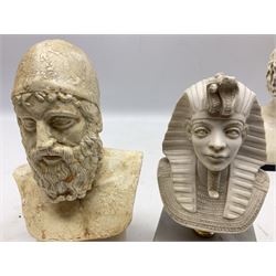 Italian bust of Napoleon Bonaparte, signed G. Ruggeri, together with three other busts, tallest H23cm