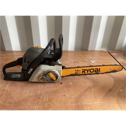 Ryobi petrol chainsaw with helmet, face shield and gloves - THIS LOT IS TO BE COLLECTED BY APPOINTMENT FROM DUGGLEBY STORAGE, GREAT HILL, EASTFIELD, SCARBOROUGH, YO11 3TX