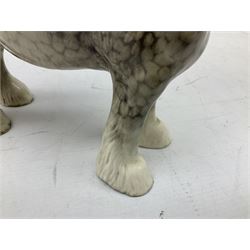 Beswick Shire horse in rocking horse grey no. 818, with printed mark beneath, H21cm