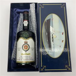 Dona Antonia Ferreira Personal Reserve port, commemorating the decommissioning of HMY Britannia, together with two miniature bottle of DOM B&B Benedictine with glasses, various contents and proof, boxed
