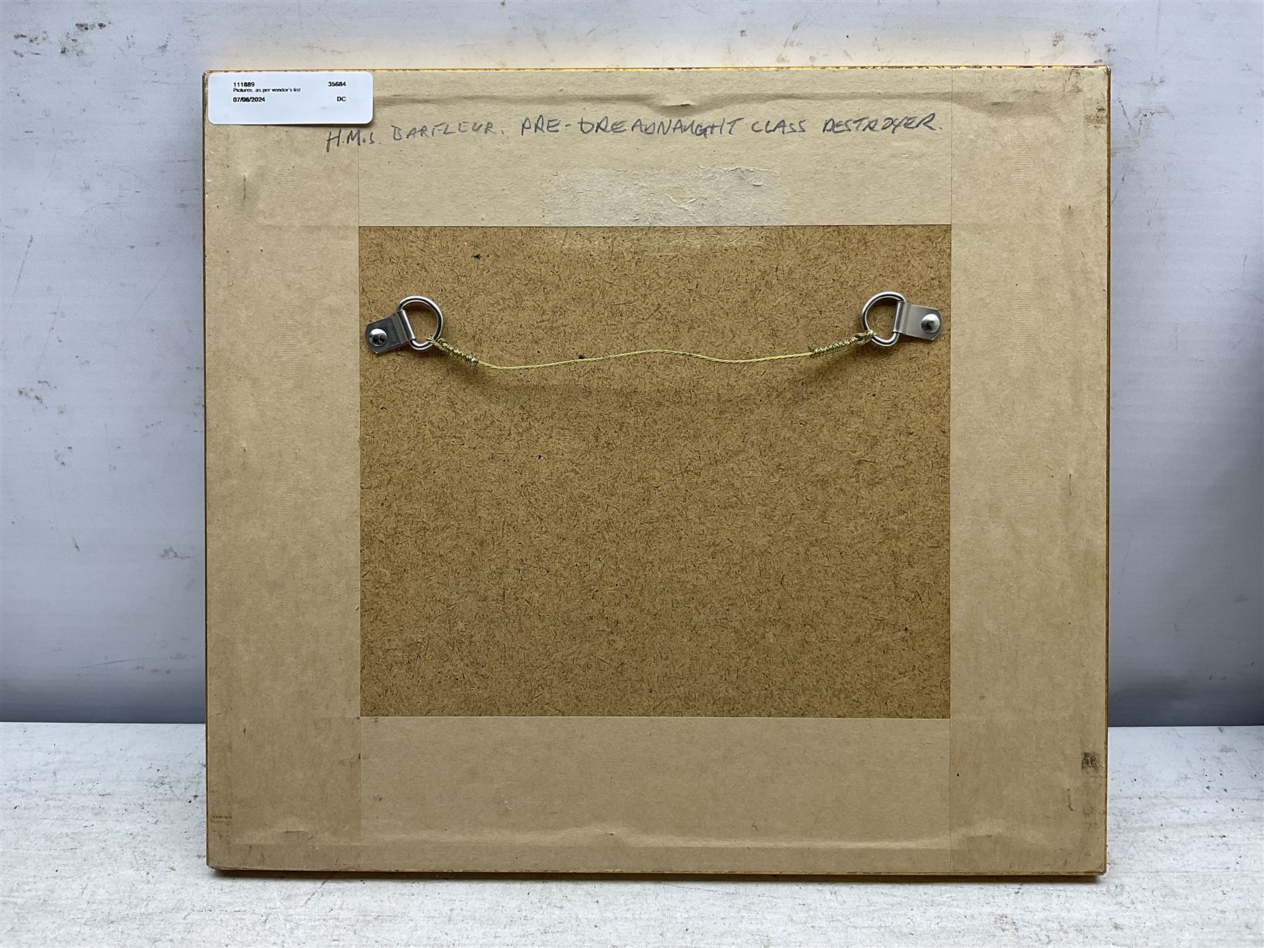 W J Sutton (British 19th/20th Century): 'HMS - Ocean, Colossus, Barfleur, Rosalind, Bulwark', set of five watercolours signed, two titled on mount the others inscribed verso 8cm x 12cm (5)