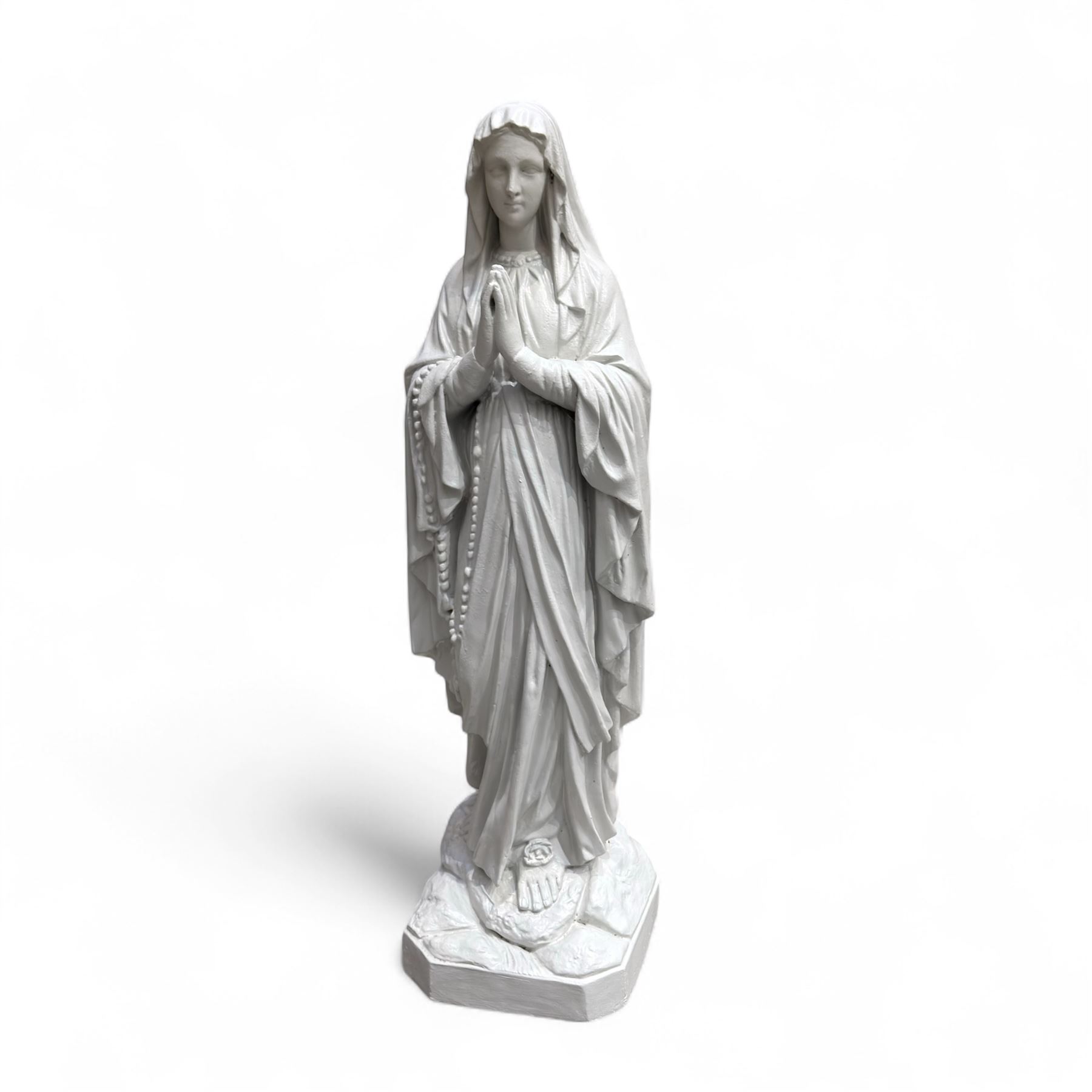 Cast stone Virgin Mary garden figure