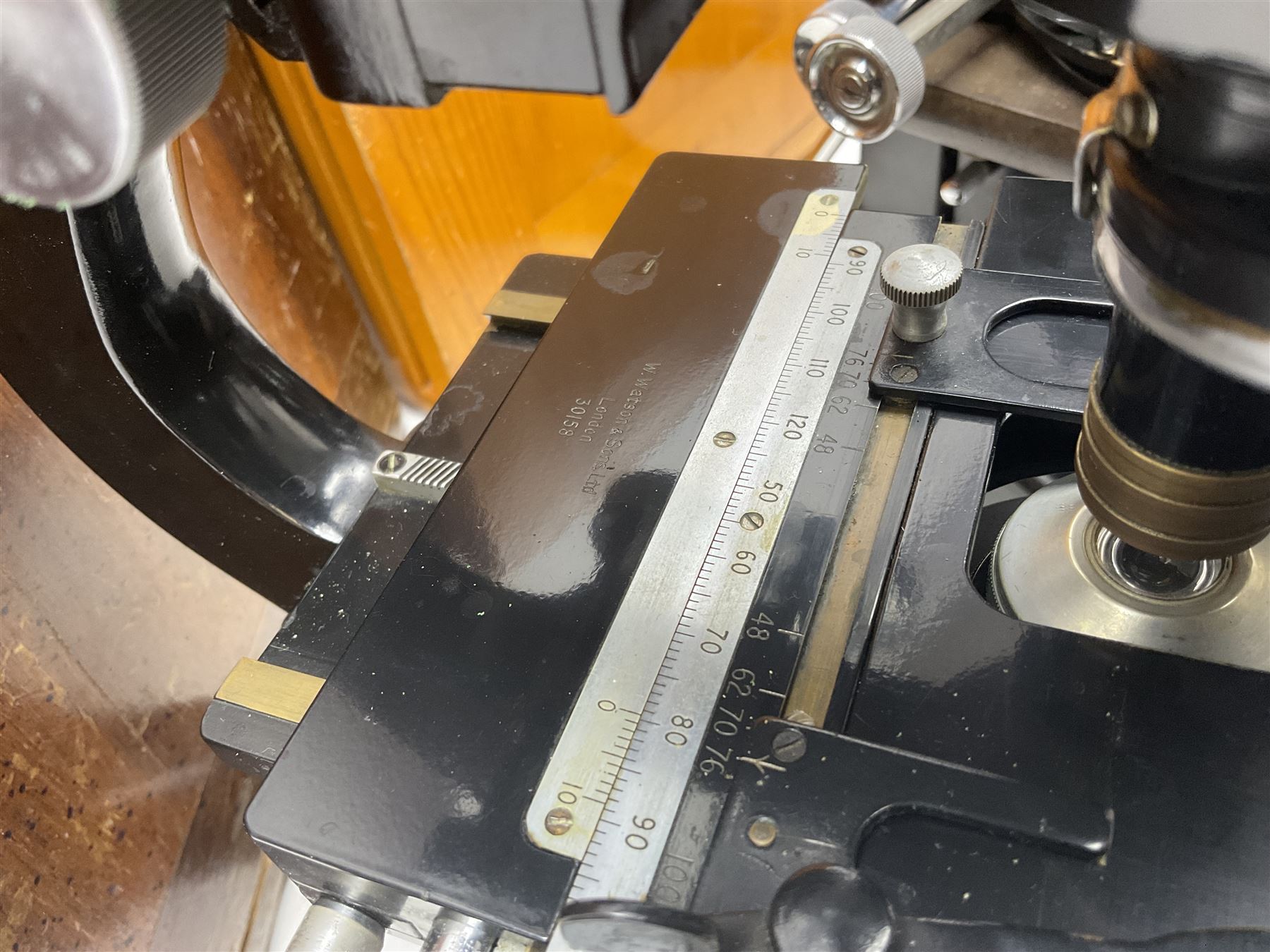 Three microscopes, comprising Ernst Leitz Wetzlar, W Watson & Sons service II no 125485, W Watson & Sons Bactil binocular no 115722, all boxed  