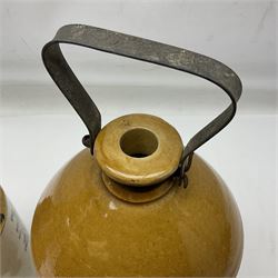Early 20th century stoneware advertising flagon, marked to front 'Pickup Bros Botanical Brewers', together with a larger stoneware flagon