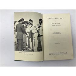 Hutton Len: Cricket is My Life. Ndc1949. Signed to the half title pages with the Yorkshire and Worcestershire team players including Len Hutton, Don Brennan, Ellis Robinson, Ted Lester, Bill Bowes, Edwin Cooper, Ronald Bird, Laddie Outschoom, Hugo Yarnold etc, twenty-five autographs in total