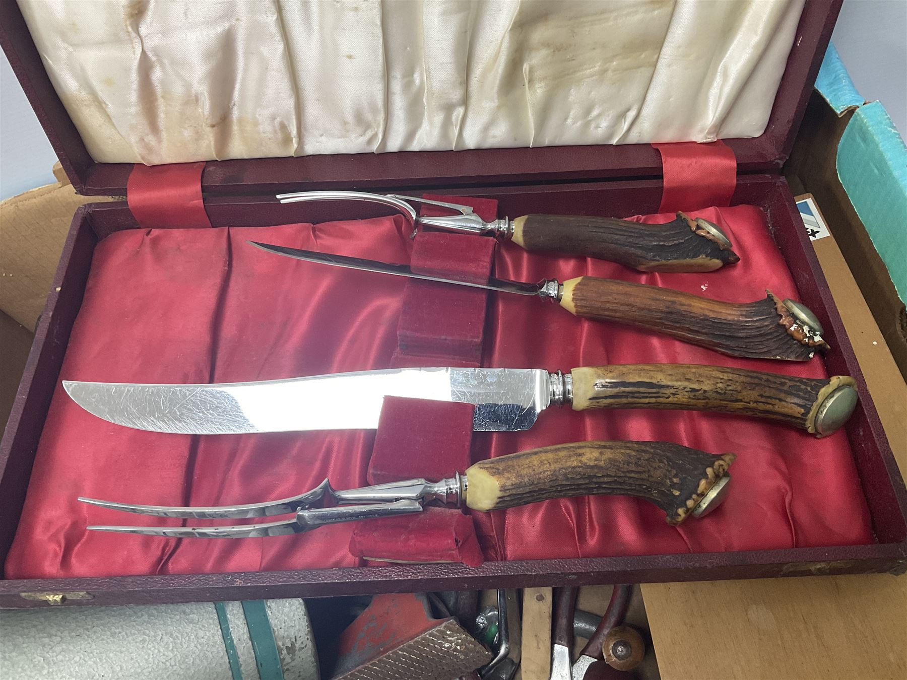 Alba TR10 Portable black and white TV with 3 band radio and Matsu travel clock radio together with quantity of various tools and Sparklets Limited soda syphon, together with BOC soda syphon, Serial No. Shuz, tallest example H32cm