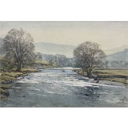 Arthur Reginald Smith (British 1872-1934): 'The Wharfe and Simon's Seat', watercolour signed, titled on exhibition label verso 36cm x 54cm 
Provenance: exh. The Fine Art Society London, May 1934, label verso