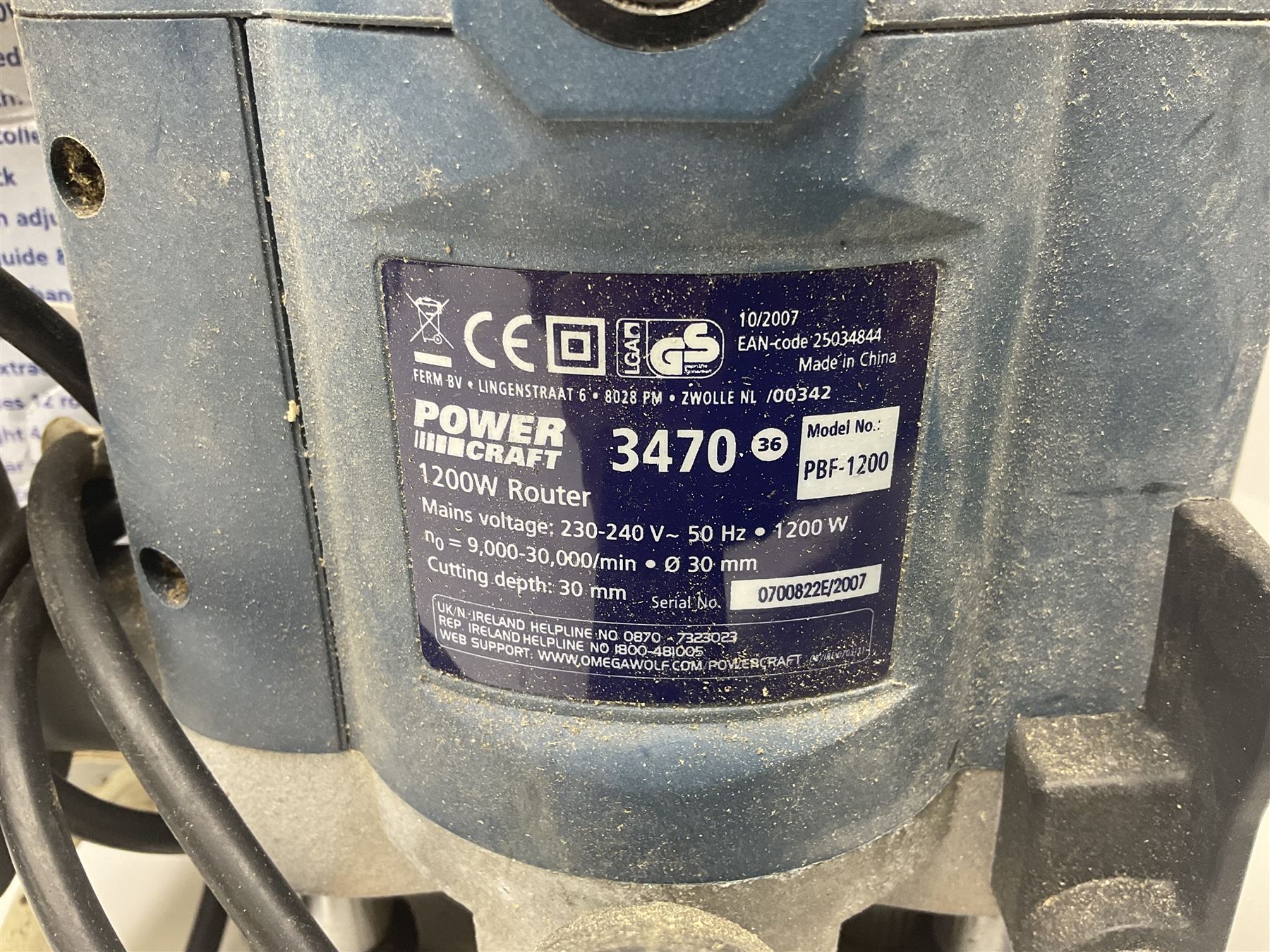 Collection of tools, comprising grinder electric, cased Mac Allister jigsaw, Power craft router