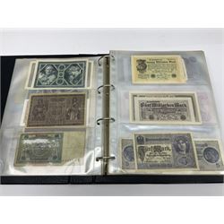 World and Great British banknotes to include Brazil, Canada, France, Germany, Ghana, Indonesia, Iraq, Hong Kong, Hungary, Japan, Vietnam, Zimbabwe, a collection of Chinese ‘Hell Money’, and quantity of ‘De La Rue Systems’ test notes, housed in ring binder and loose