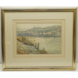 Arthur Reginald Smith (British 1872-1934): Low Tide Whitby Harbour, watercolour signed 26cm x 37.5cm
