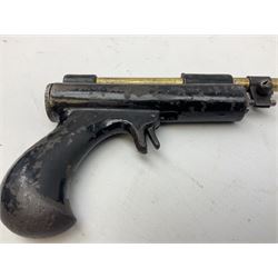 Pope Bros USA pump action cylinder air pistol, c1890, 32cm