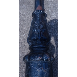  Victorian cast iron lamp post (L330cm), stood at 'Jim Bells stile' in Robin Hoods Bay. The provenance of the post is confirmed by 'Whitby Stonework Restoration Ltd' who acquired the post in 2014 following the restoration of Robin Hoods Bay streets and alleys after extensive updating works  
