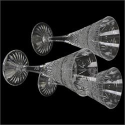 Set of six Stuart Crystal Beaconsfield pattern brandy glasses and set of six sherry glasses