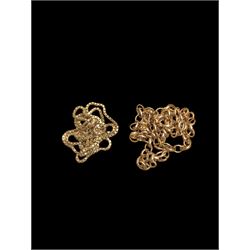 9ct gold chains, including cable link chain and box links, hallmarked 