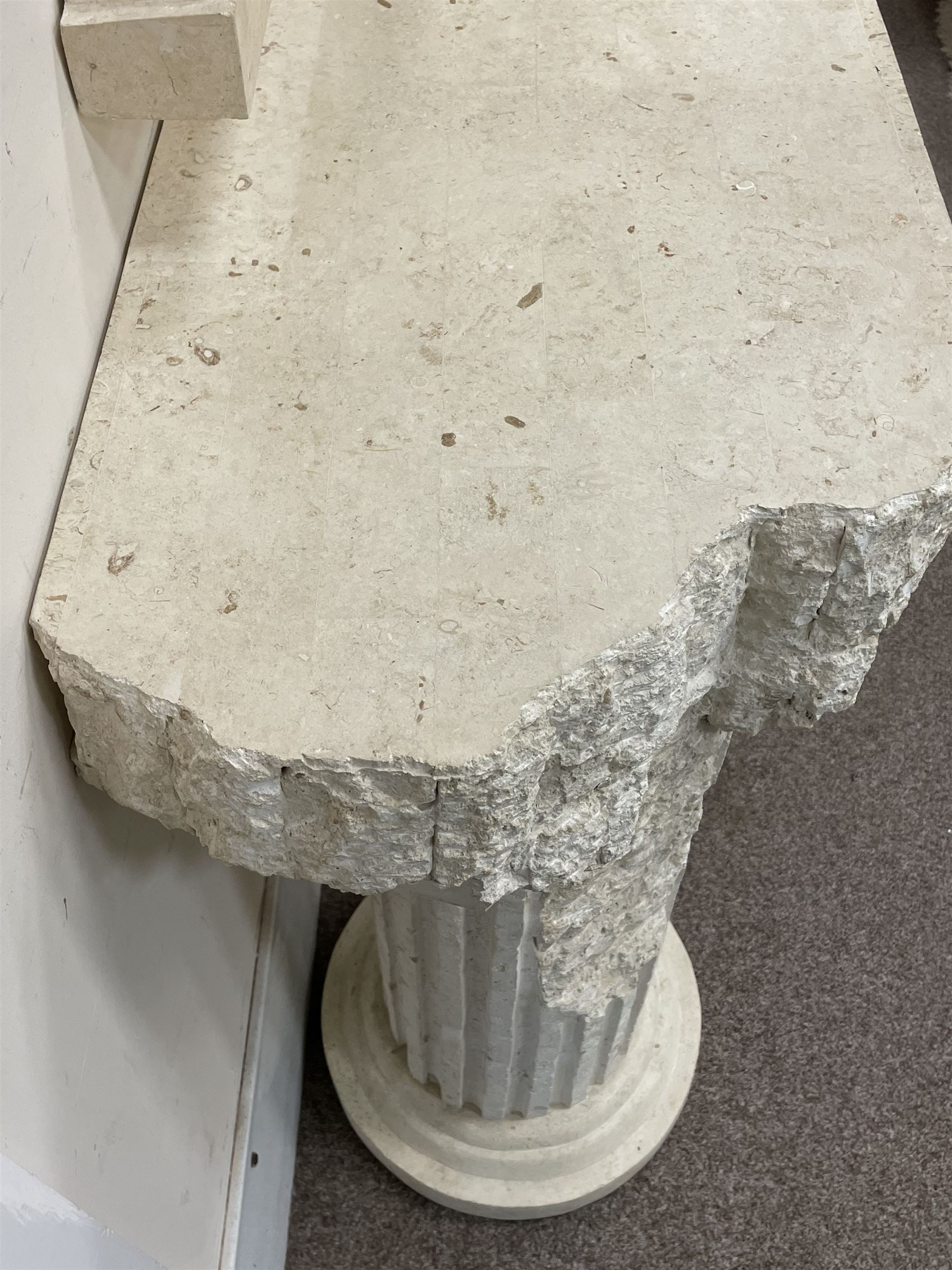 Cast architectural stone effect console table with mirror