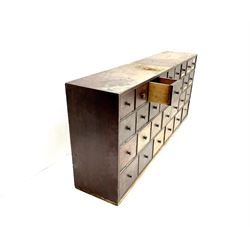 Victorian mahogany thirty drawer haberdashery style chest 