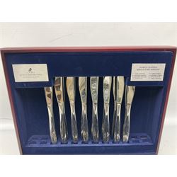 Viner's cased canteen containing 58 piece stainless steel cutlery set, L38.5cm