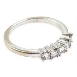  White gold five stone diamond ring, hallmarked 18ct  