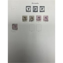 Grenada Queen Victoria and later stamps, including 1861-79 one penny, six pence, one shilling, 1883 halfpenny to one shilling, King George V 1913 values to one shilling etc, housed on pages