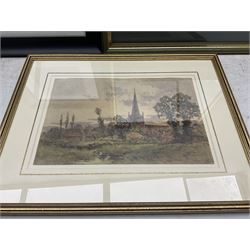 Henry 'Harry' Barker (Birmingham fl.1849-1875): Country Church, watercolour signed; still life pastel indistinctly signed, and contemporary watercolour indistinctly signed (3)
