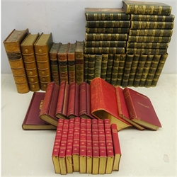  Scott's Waverley Novels, in 25 vols, green half gilt marbled boards, pub. Robert Cadell, Edinburgh 1841, The English in Ireland in the Eighteenth Century, 3 vols. 1887, full Moroccan gilt, Works of Tennyson and other leather and cloth bound books in one box   