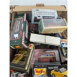 Collection of diecast model vehicles, including two Munster Koaches, Maisto Hondo S2000, NewRay cars, Hotwheels, etc