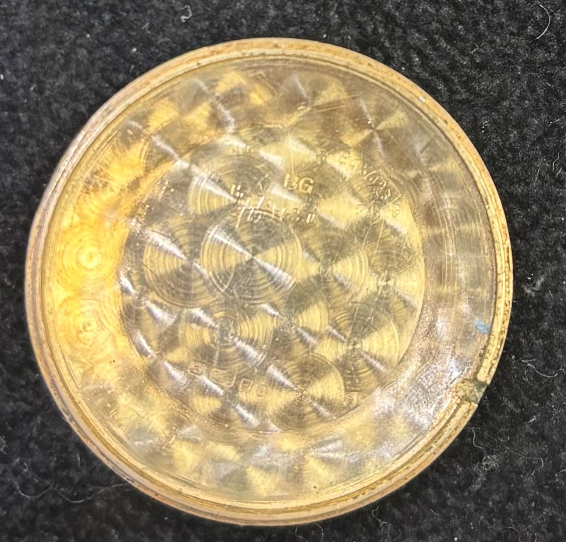 Bueche-Girod 9ct gold, manual wind wristwatch, white dial with Roman numeral hour markers, London 1977, on green leather strap