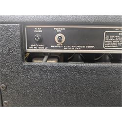 1970s Peavey 2 x 12 BW Mace guitar amplifier, serial no. 9A-468240, with a Peavey four-button Automixer foot pedal, H51cm, W67cm