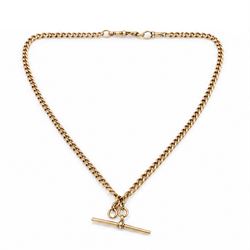 Early 20th century 9ct rose gold Albert chain by The Albion Chain Co, links stamped 375