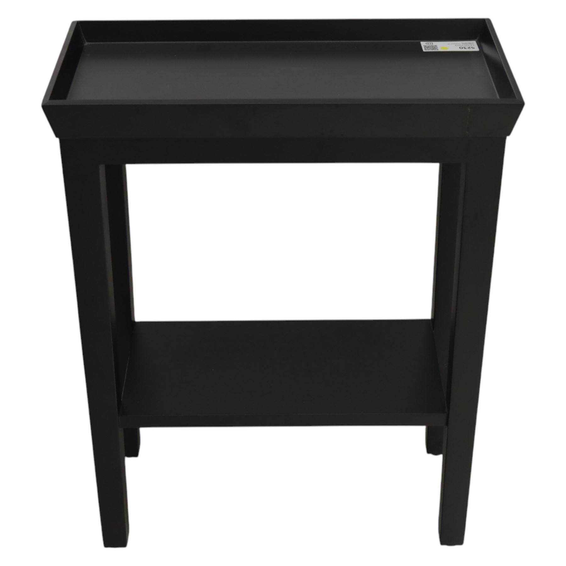 Oka - Gustavian sofa side table, rectangular form with dished top, on square tapering supports united by undertier 