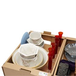 Collection of Victorian razor boxes and soap bowls, British Coal model, Jerry Harper 'Heavens Above' studio pottery cup, planters etc, in three boxes