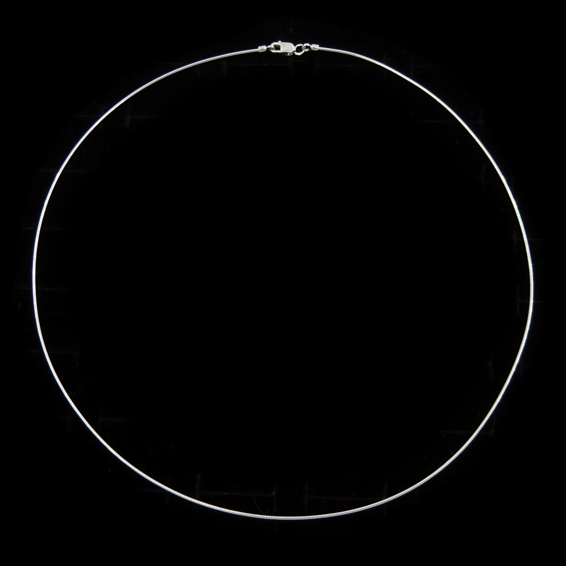 18ct white gold omega chain necklace, hallmarked