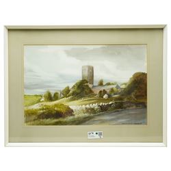 Francis Philip Goodchild ARCA (British 1900-1986): 'Mill Creek - Dartmouth' 'Galmpton Creek' 'Dartmoor - East of Widdicombe' 'Church at Berry Pomeroy' 'Wharflete Cove' 'Evening over the Dart' and 'Near Dittsham', set seven watercolours signed and dated, titled verso max 40cm x 75cm (7)