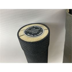 Two signed Yorkshire County cricket bats, from 2007 and 2008 seasons, bearing signatures including Darren Gough, Jason Gillespie, Younus Khan, Michael Vaughn and Tim Bresnan, etc