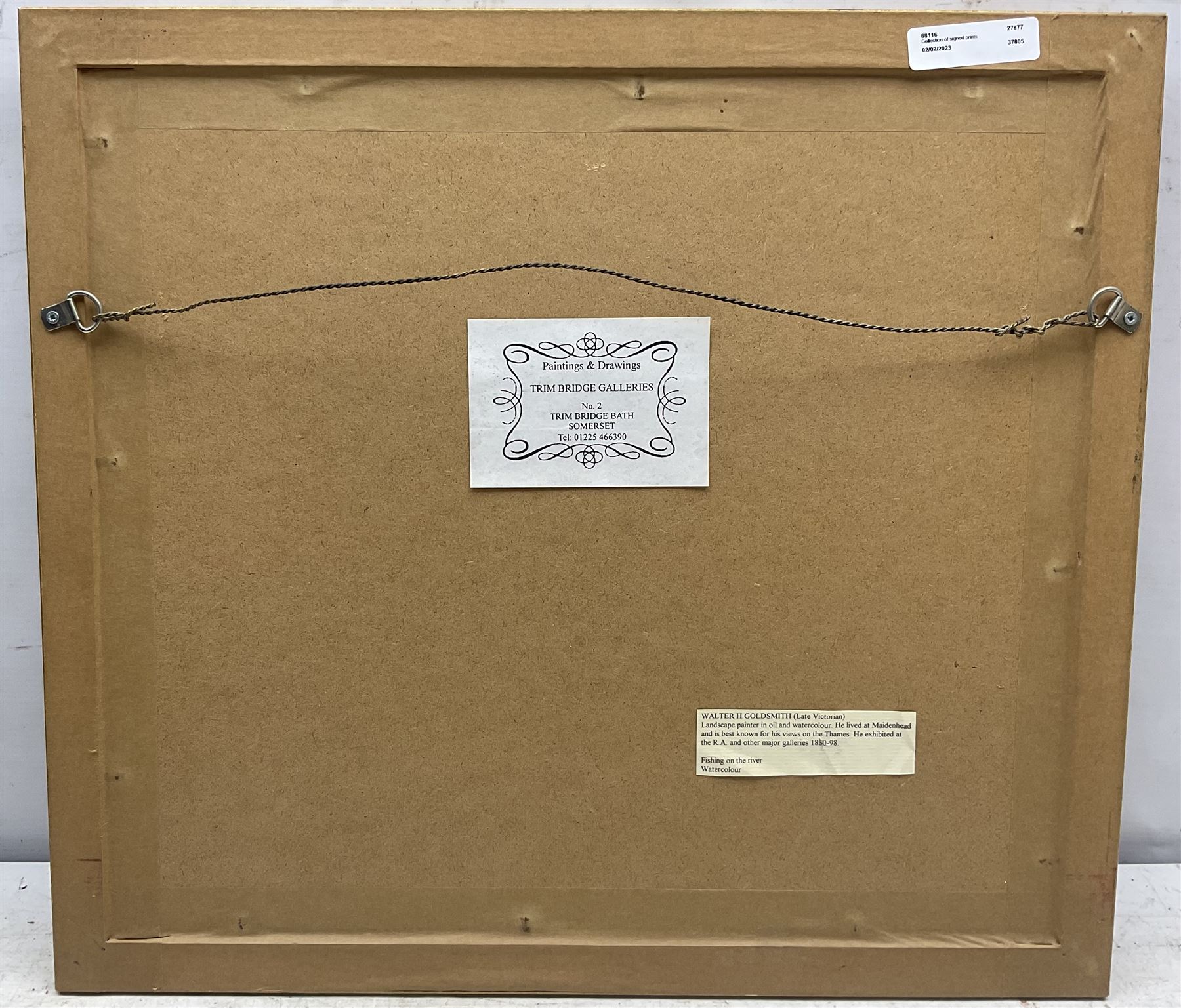 Walter Henry Goldsmith (British 1857-1943): Fishing on the River, watercolour signed and dated 1908, 21cm x 26cm